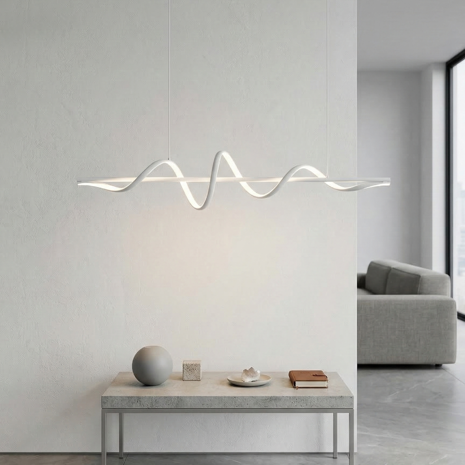 Снимка на Дизайнерски висящ LED полилей Swish | Спираловиден | 22W | 3000K