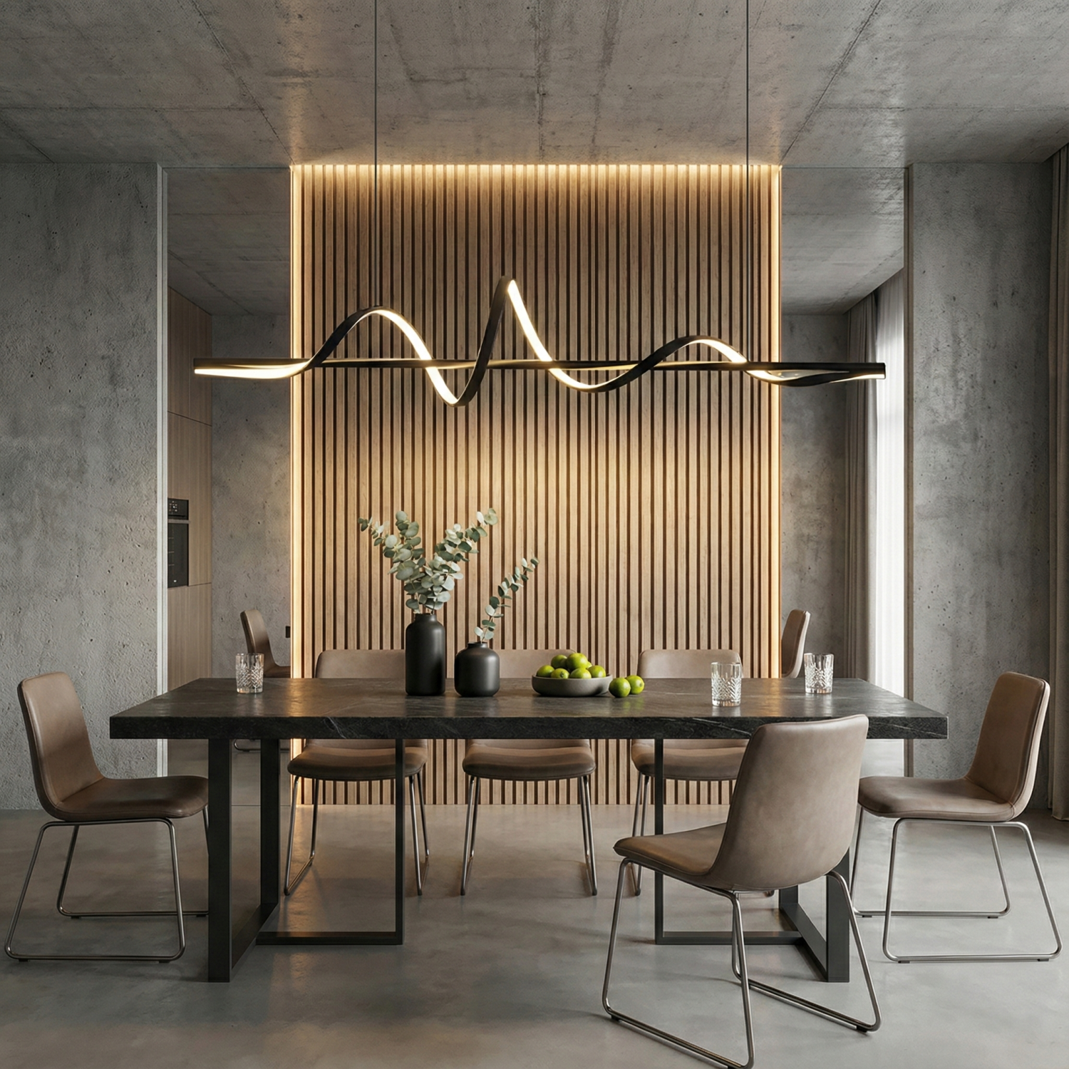 Снимка на Дизайнерски висящ LED полилей Swish | Спираловиден | 22W | 3000K