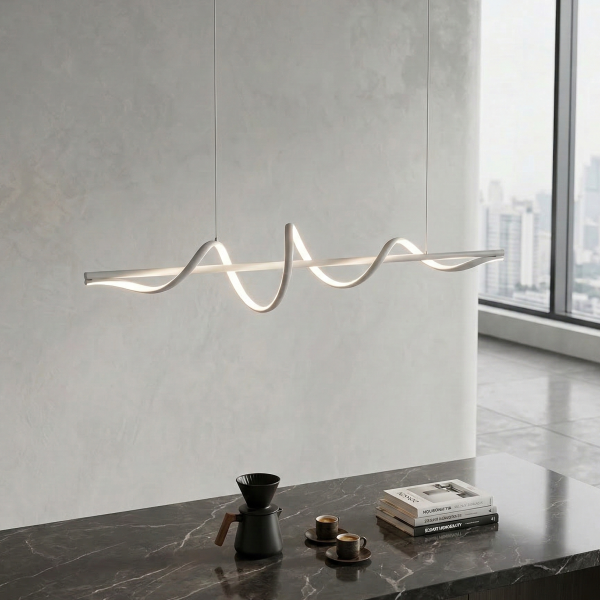 Снимка на Дизайнерски висящ LED полилей Swish | Спираловиден | 22W | 3000K