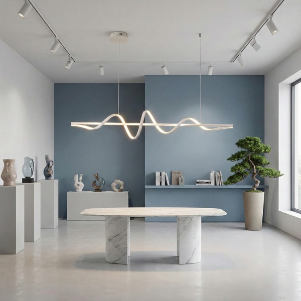 Снимка на Дизайнерски висящ LED полилей Swish | Спираловиден | 22W | 3000K