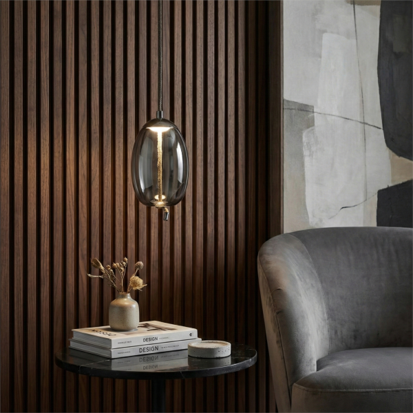 Снимка на Висящ стъклен пендел Tomy A | Опушено стъкло | 6W | 3000K