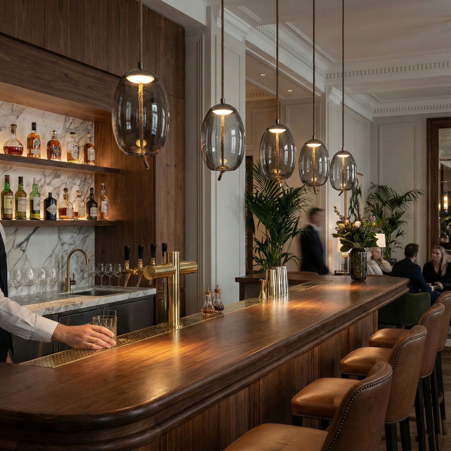 Снимка на Висящ стъклен пендел Tomy A | Опушено стъкло | 6W | 3000K