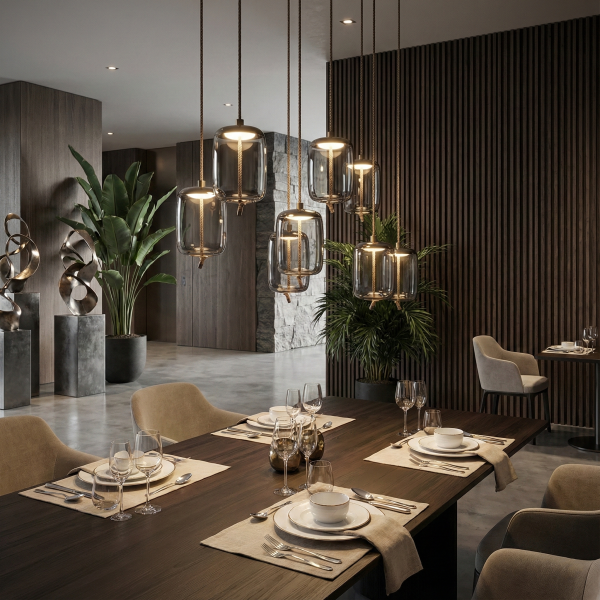 Снимка на Висящ стъклен пендел Tomy B | Опушено стъкло | 6W | 3000K