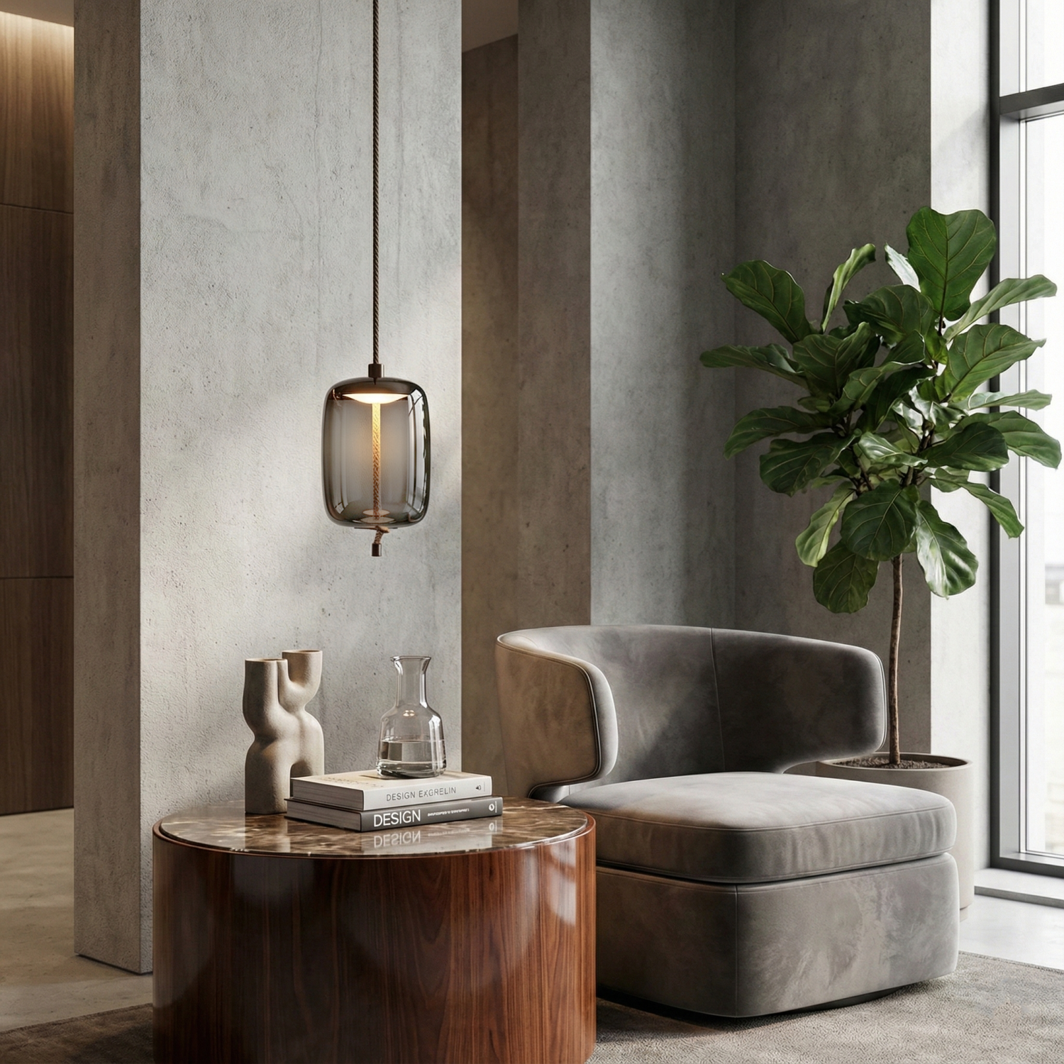 Снимка на Висящ стъклен пендел Tomy B | Опушено стъкло | 6W | 3000K