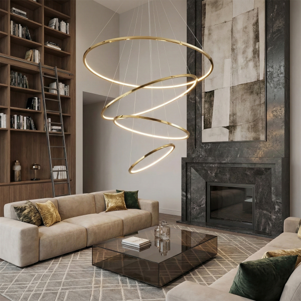 Снимка на Спираловиден LED полилей Twist | 4 Ринга | 80W | 3-CCT