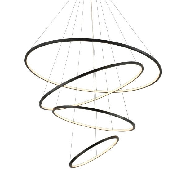 Детайлно изображение на Висящ LED полилей Twist | Спираловиден | 4 Ринга | 80W | 3-CCT Снимка на Висящ LED полилей Twist | Спираловиден | 4 Ринга | 80W | 3-CCT