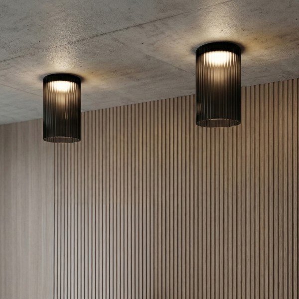 Детайлно изображение на Стъклена LED плафониера Vibe A | Цилиндрична | Опушен | 3000K Снимка на Стъклена LED плафониера Vibe A | Цилиндрична | Опушен | 3000K