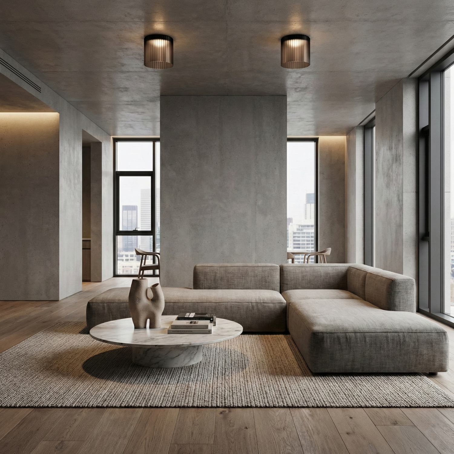 Снимка на Стъклена LED плафониера Vibe C | Цилиндрична | Опушен | 3000K