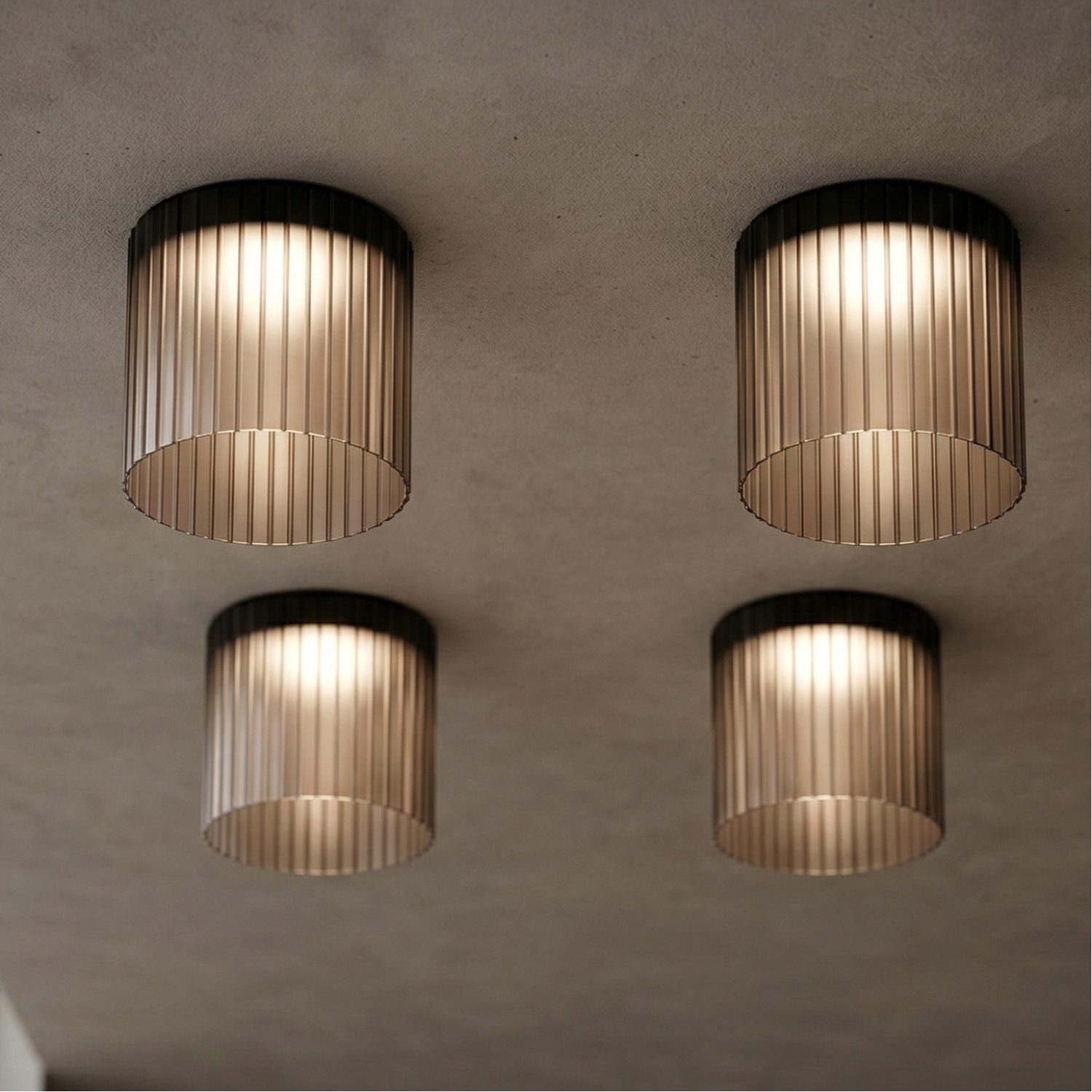 Снимка на Стъклена LED плафониера Vibe C | Цилиндрична | Опушен | 3000K