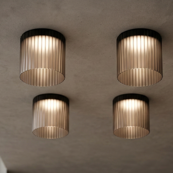 Снимка на Стъклена LED плафониера Vibe C | Цилиндрична | Опушен | 3000K