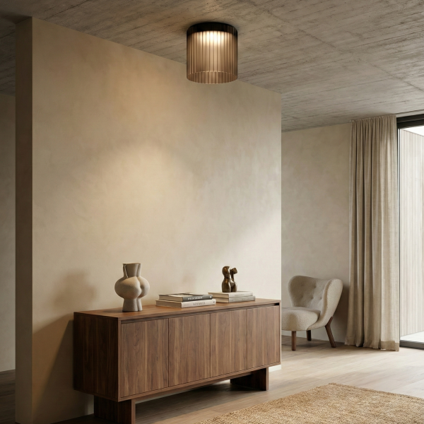 Снимка на Стъклена LED плафониера Vibe C | Цилиндрична | Опушен | 3000K