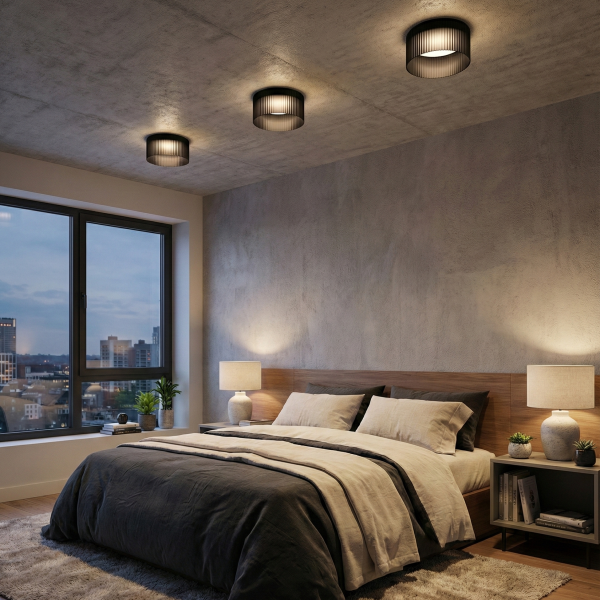 Снимка на Стъклена LED плафониера Vibe D | Цилиндрична | Опушен| 3000K