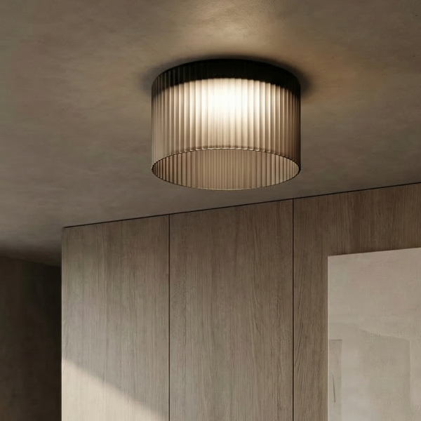 Снимка на Стъклена LED плафониера Vibe D | Цилиндрична | Опушен| 3000K