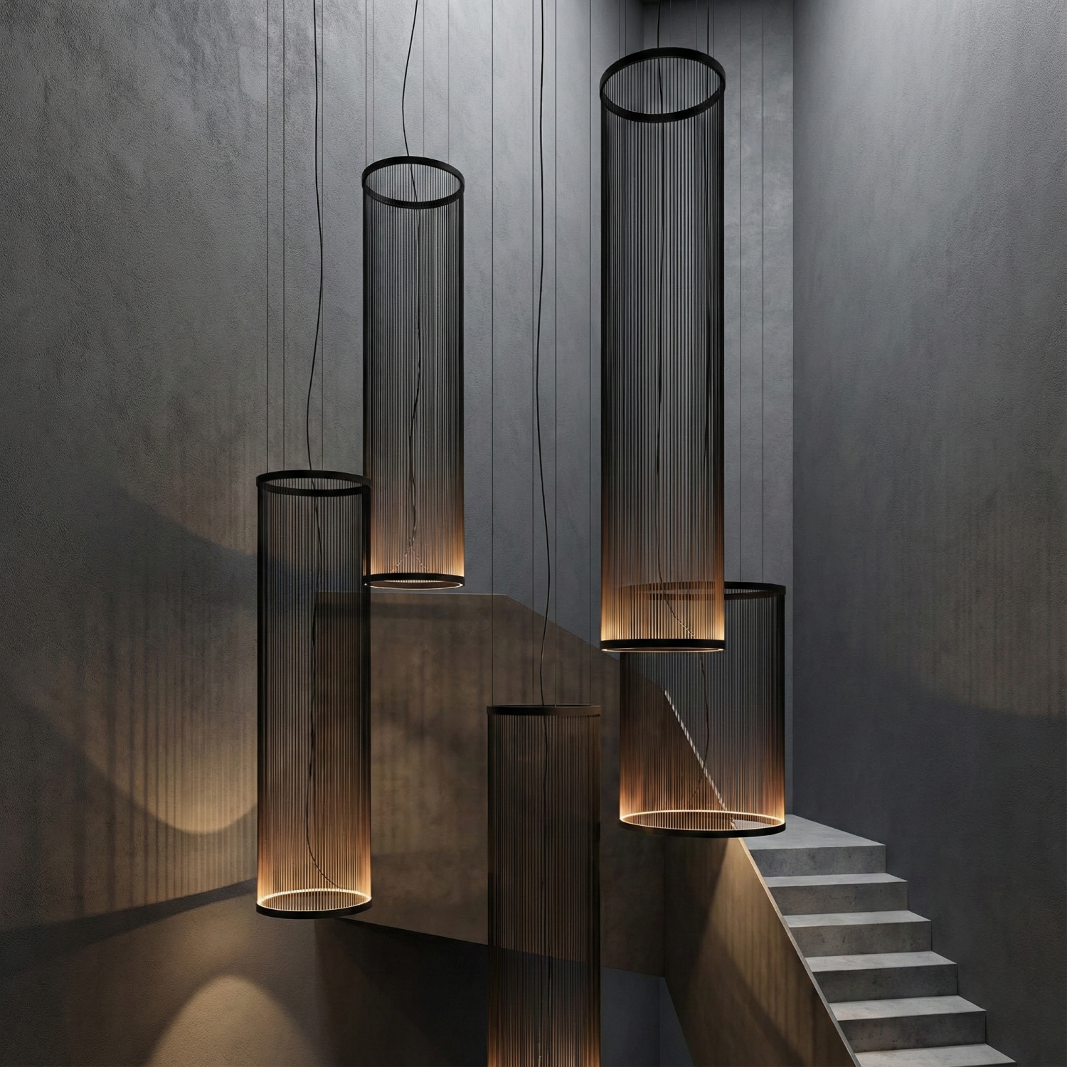 Снимка на Висящ LED пендел Verto L | Цилиндричен | 20W | 3000K | Черен