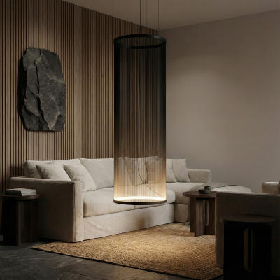 Висящ LED пендел Verto M | Цилиндичен | 20W | 3000K | Черен