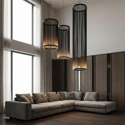 Висящ LED пендел Verto S | Цилиндричен | 20W | 3000K | Черен