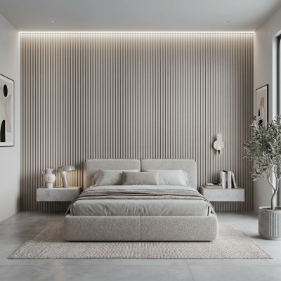 WPC Grid панел Millennium Grey | Бежов дървен ефект | 275 x 15см