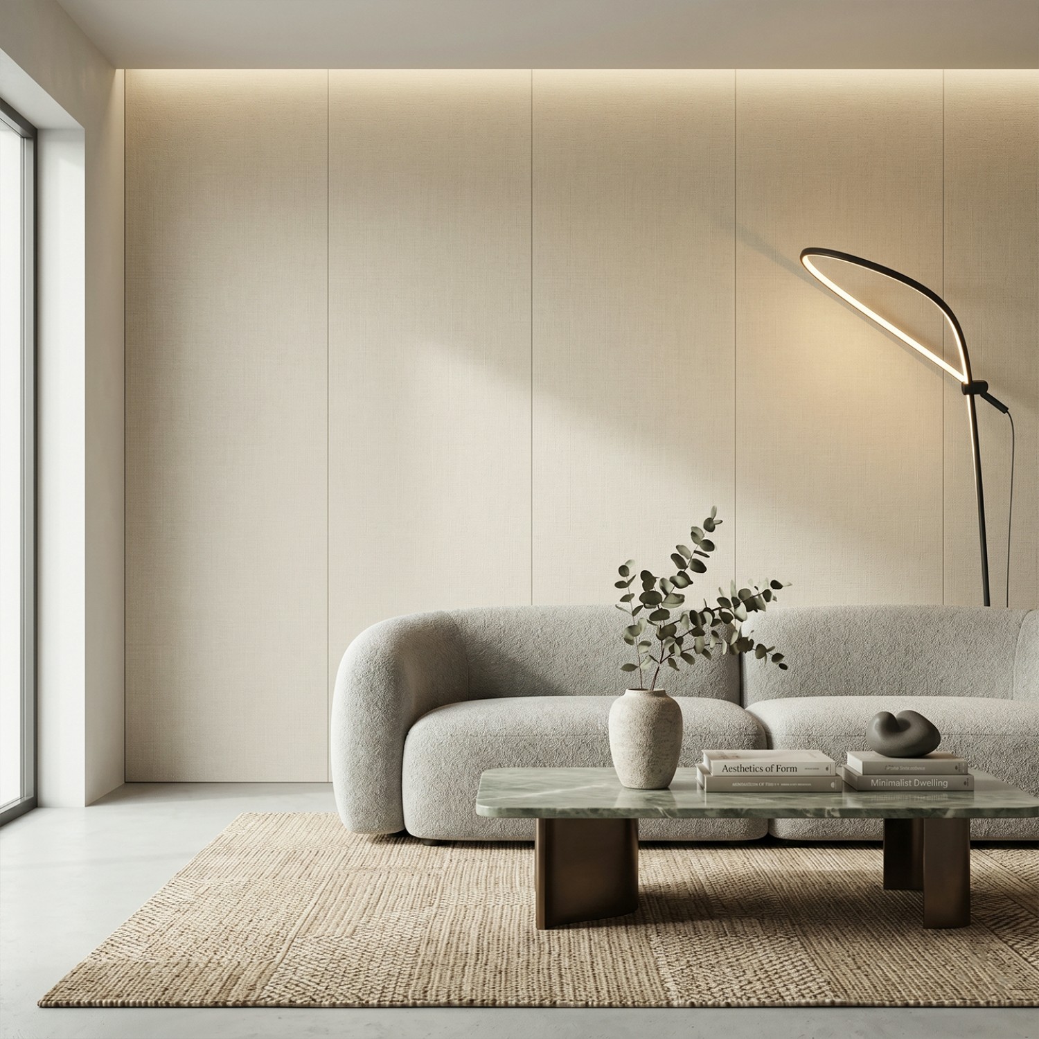 Снимка на WPC панел Classic Fabric с бежов текстилен ефект | 288 x 122cm