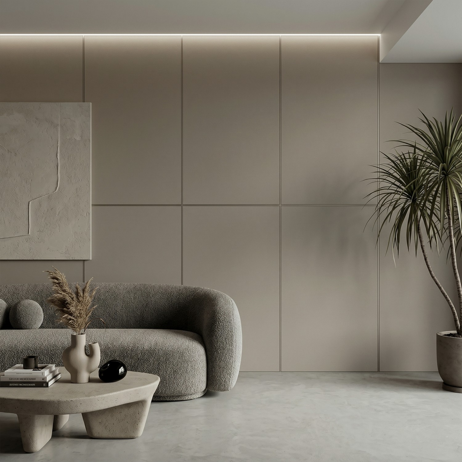 Снимка на WPC панел Light Brown Grey в сиво-кафяв тон | 288 x 122cm