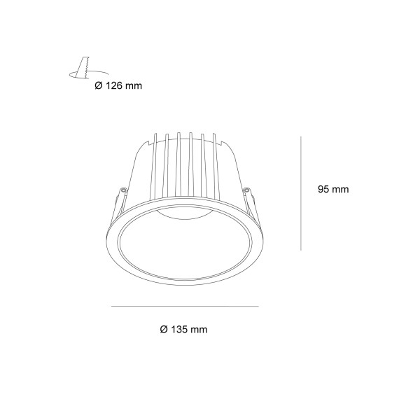 Детайлно изображение на LED луна за вграждане Astor COB | 3-CCT | Honeycomb филтър Снимка на LED луна за вграждане Astor COB | 3-CCT | Honeycomb филтър