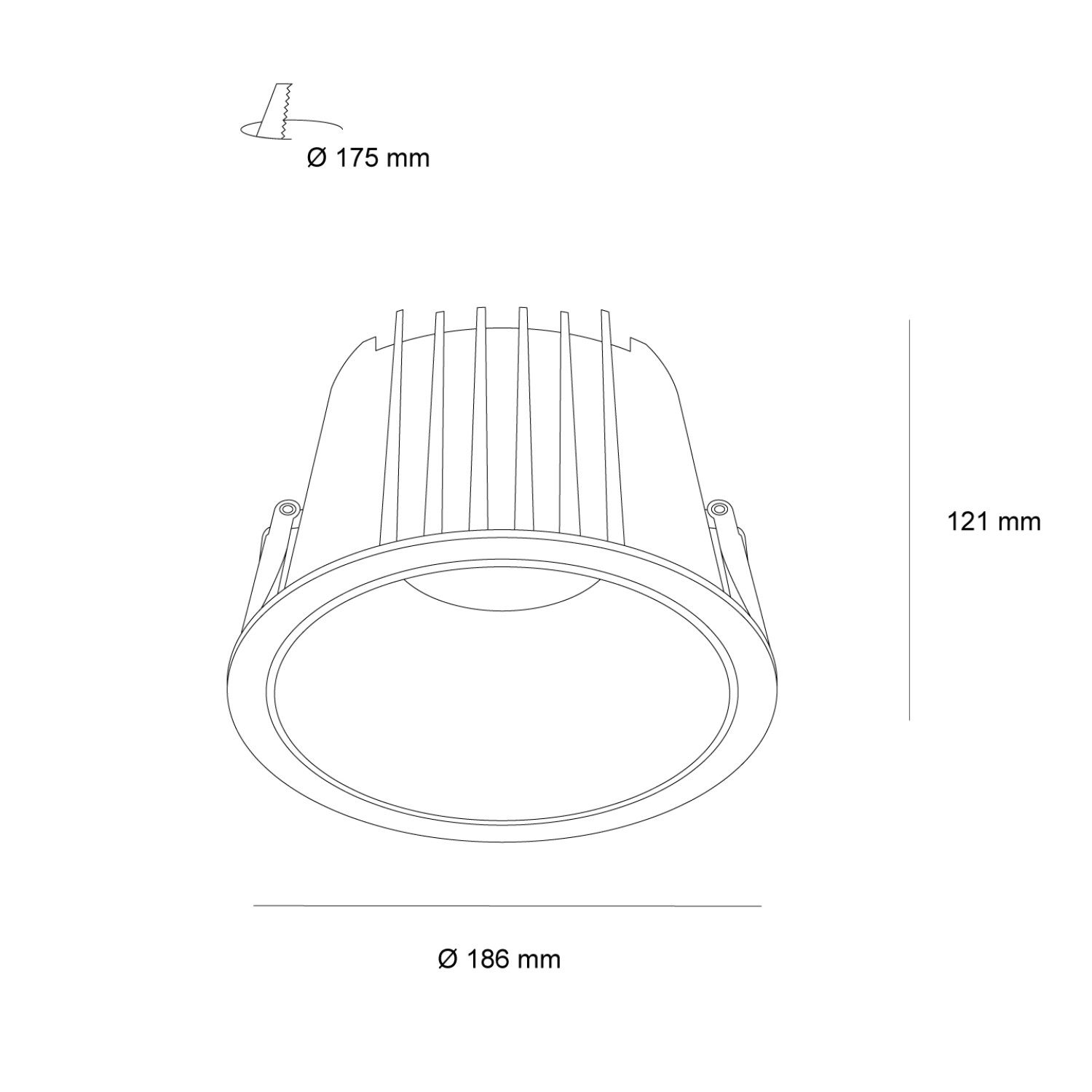 Снимка на LED луна за вграждане Astor COB | 3-CCT | Honeycomb филтър