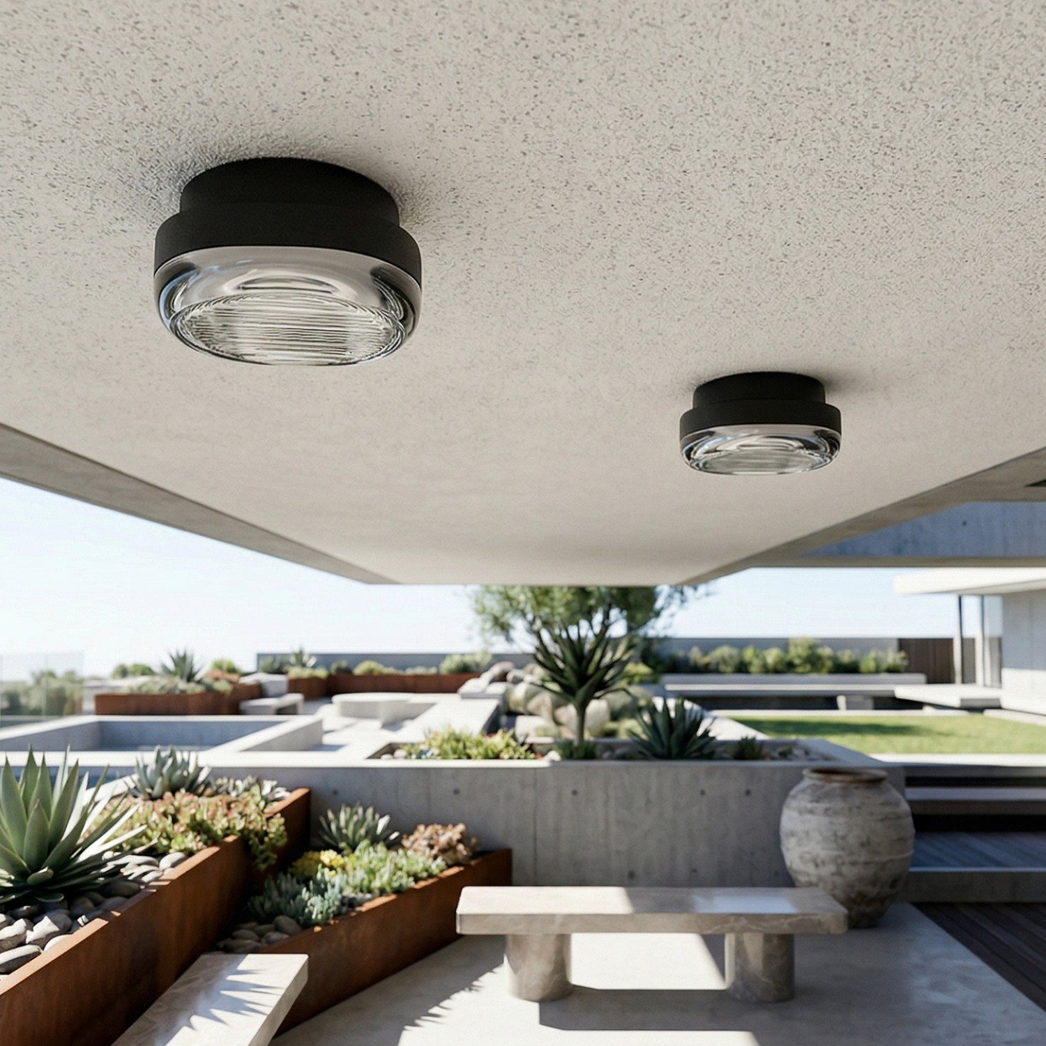 Снимка на LED плафониера Note | Черен | 12W | 3000K | IP65