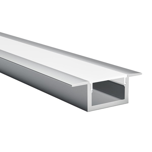 Детайлно изображение на Алуминиев профил за LED лента Board 34x12 мм | С дифузер и капачки Снимка на Алуминиев профил за LED лента Board 34x12 мм | С дифузер и капачки