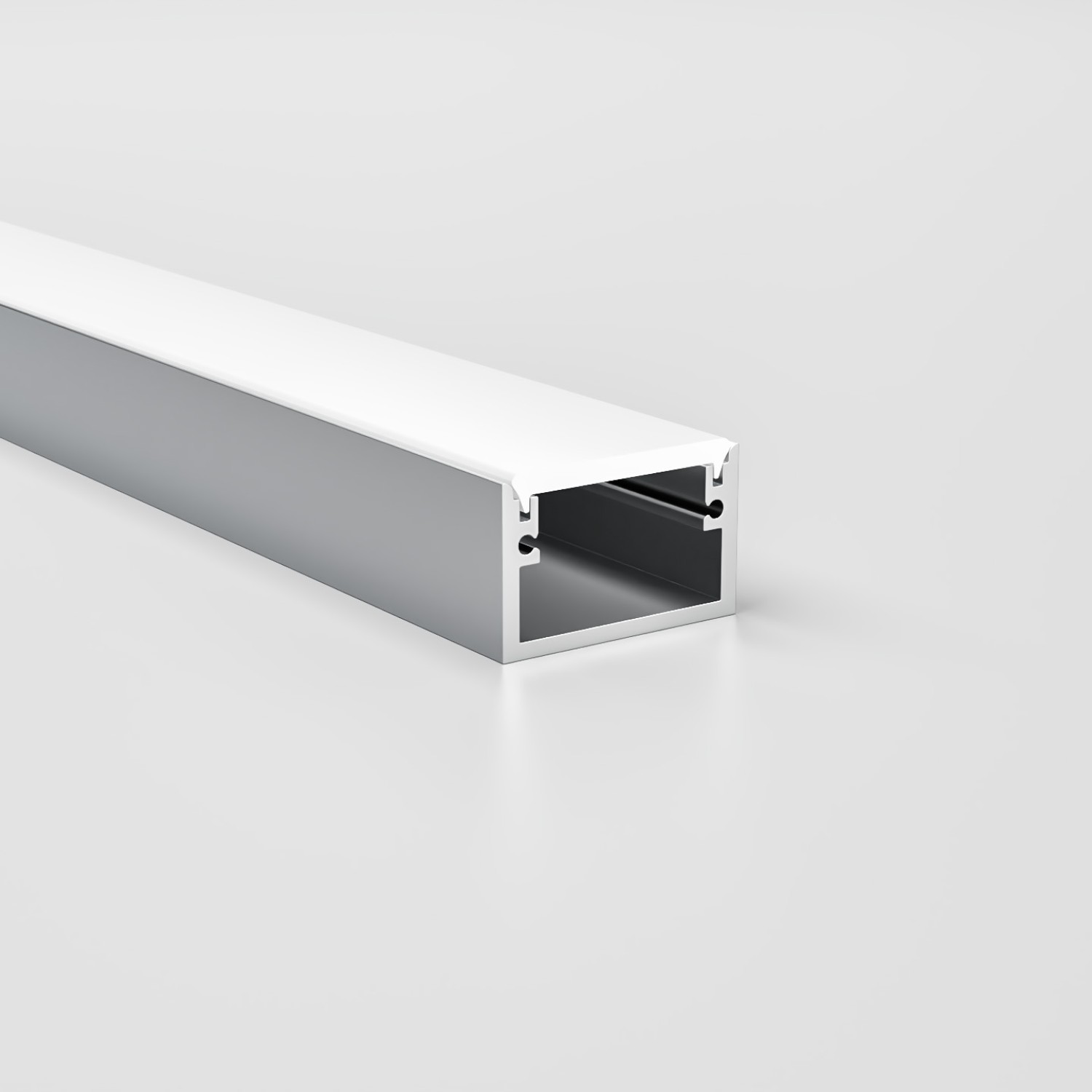 Детайлно изображение на Алуминиев профил за LED лента Box | 30x20 мм | С дифузер Снимка на Алуминиев профил за LED лента Box | 30x20 мм | С дифузер