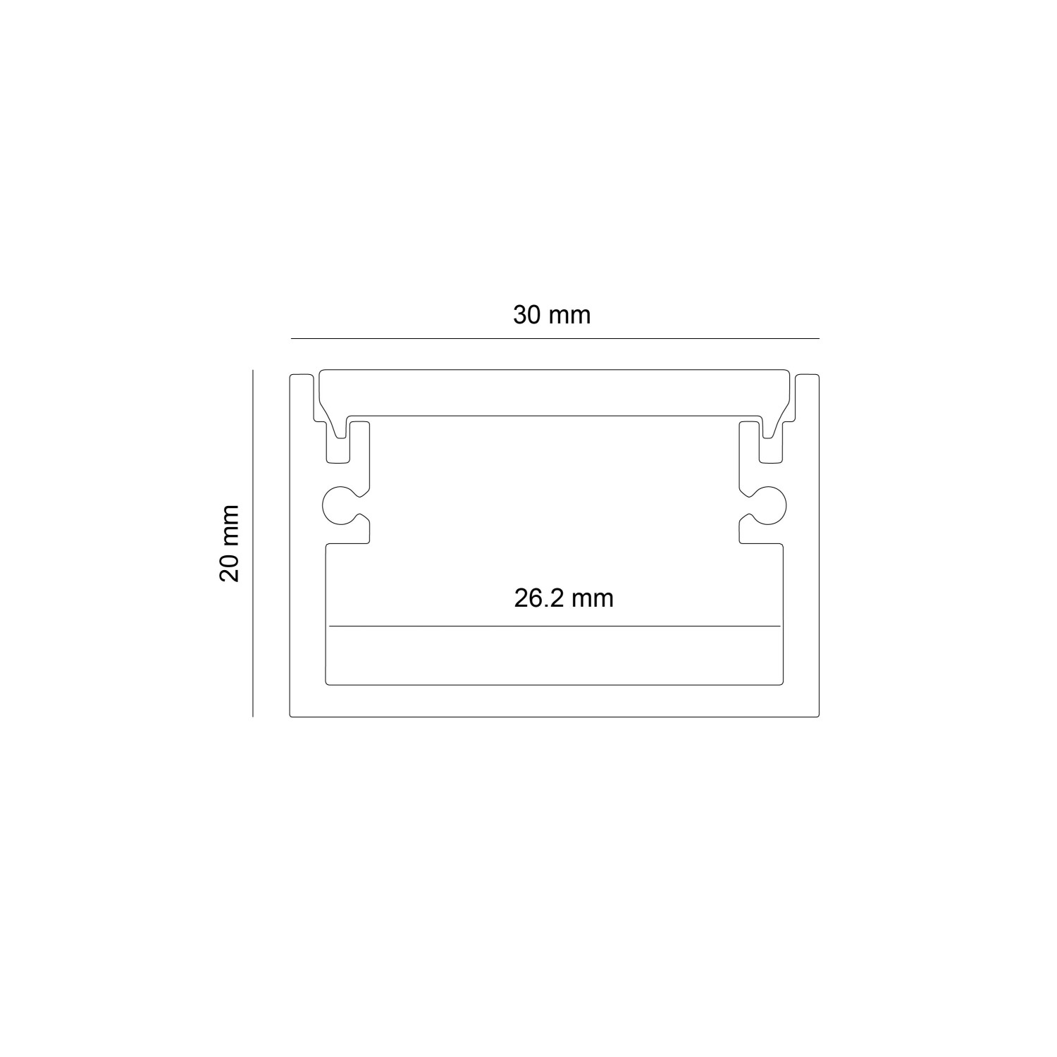 Детайлно изображение на Алуминиев профил за LED лента Box | 30x20 мм | С дифузер Снимка на Алуминиев профил за LED лента Box | 30x20 мм | С дифузер