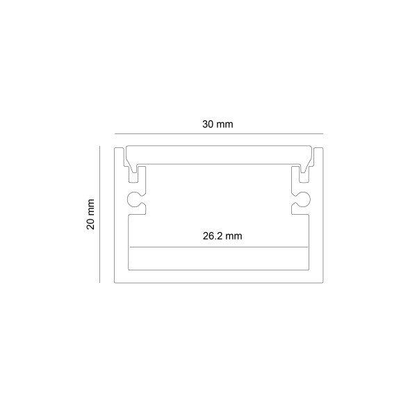 Детайлно изображение на Алуминиев профил за LED лента Box | 30x20 мм | С дифузер Снимка на Алуминиев профил за LED лента Box | 30x20 мм | С дифузер