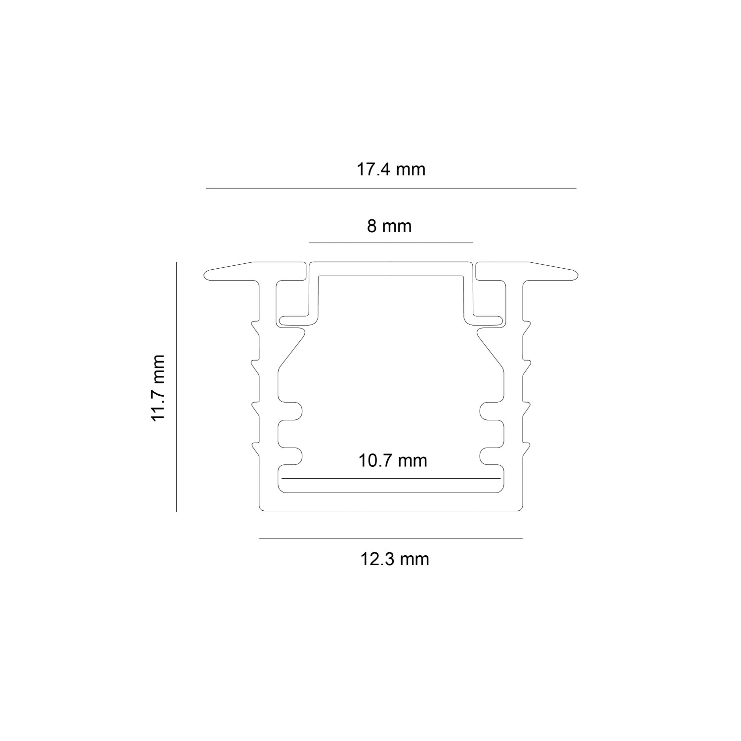Снимка на Алуминиев профил за LED лента Cube | 17.4x11.7мм | 3 метра