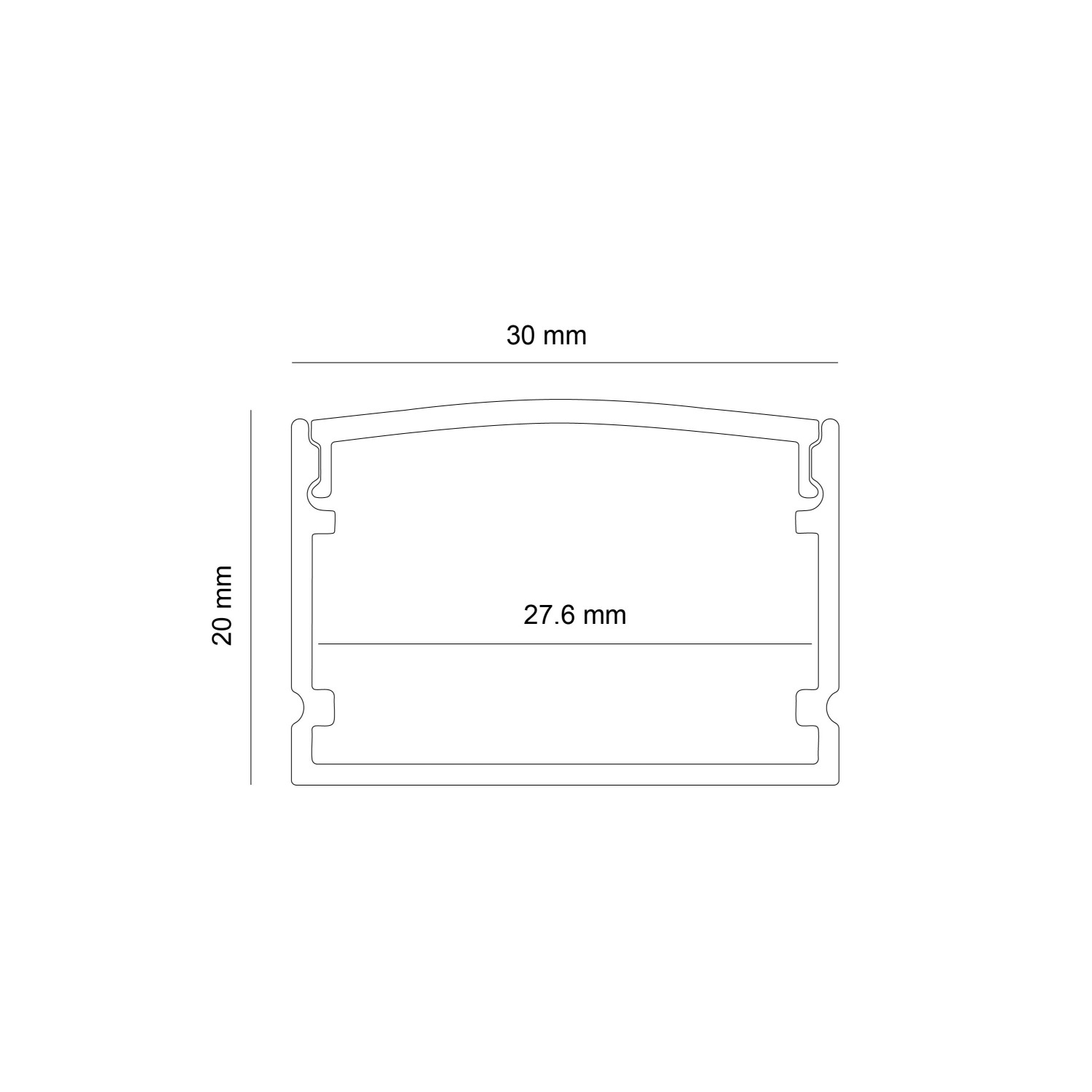 Детайлно изображение на Алуминиев профил за LED лента Dena | 30x20мм | 3 метра | Дифузер Снимка на Алуминиев профил за LED лента Dena | 30x20мм | 3 метра | Дифузер