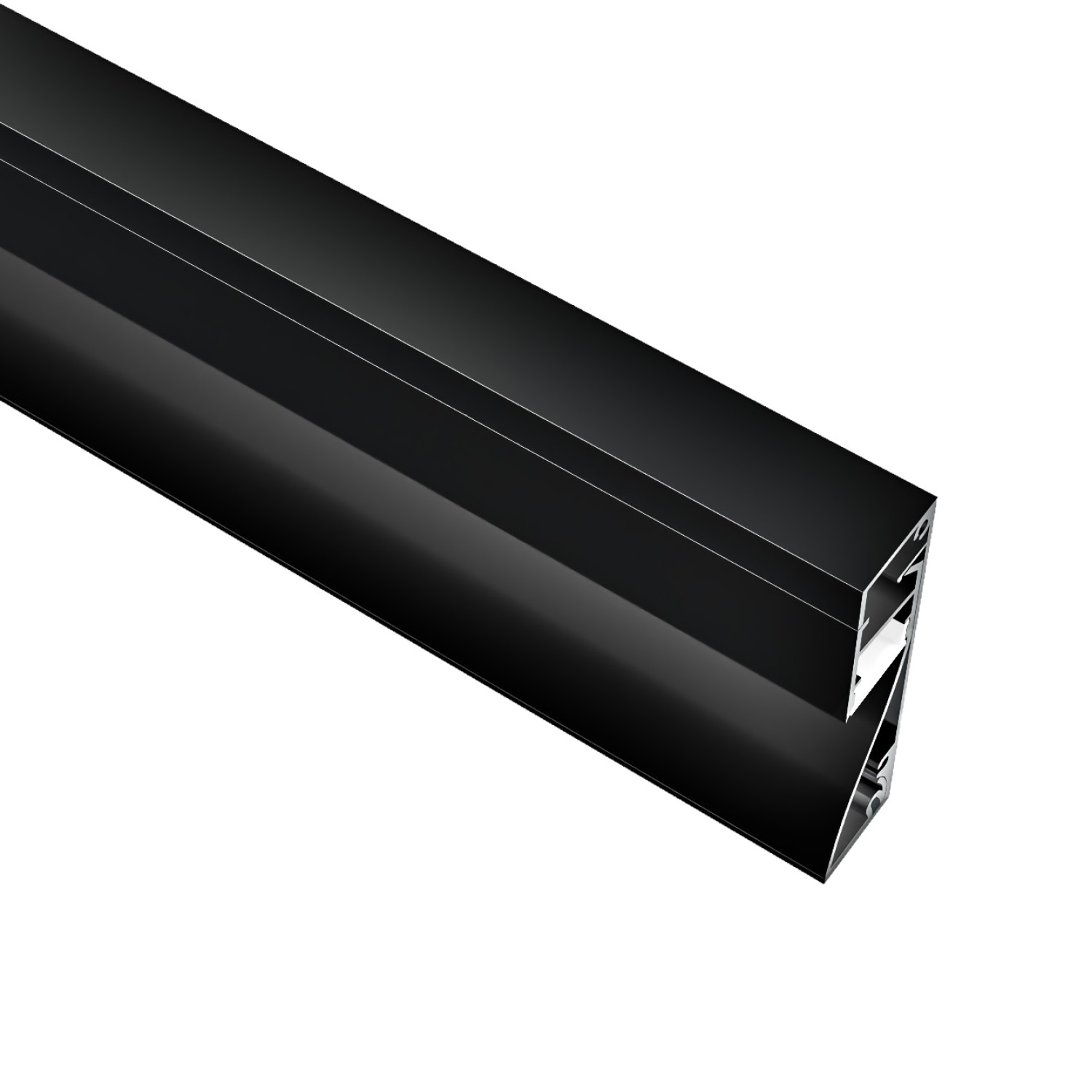 Детайлно изображение на Алуминиев профил за LED лента Mona | 15x60мм | Черен Снимка на Алуминиев профил за LED лента Mona | 15x60мм | Черен