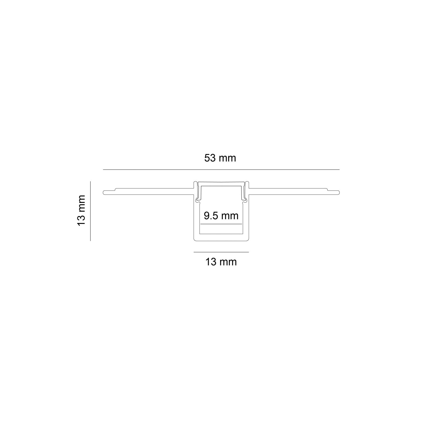 Снимка на Алуминиев профил за LED лента Nano Line Trimless | 53x13мм | За вграждане