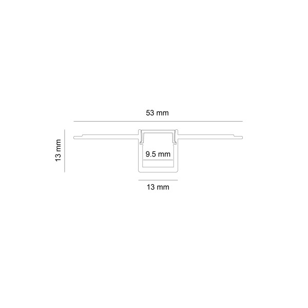 Снимка на Алуминиев профил за LED лента Nano Line Trimless | 53x13мм | За вграждане