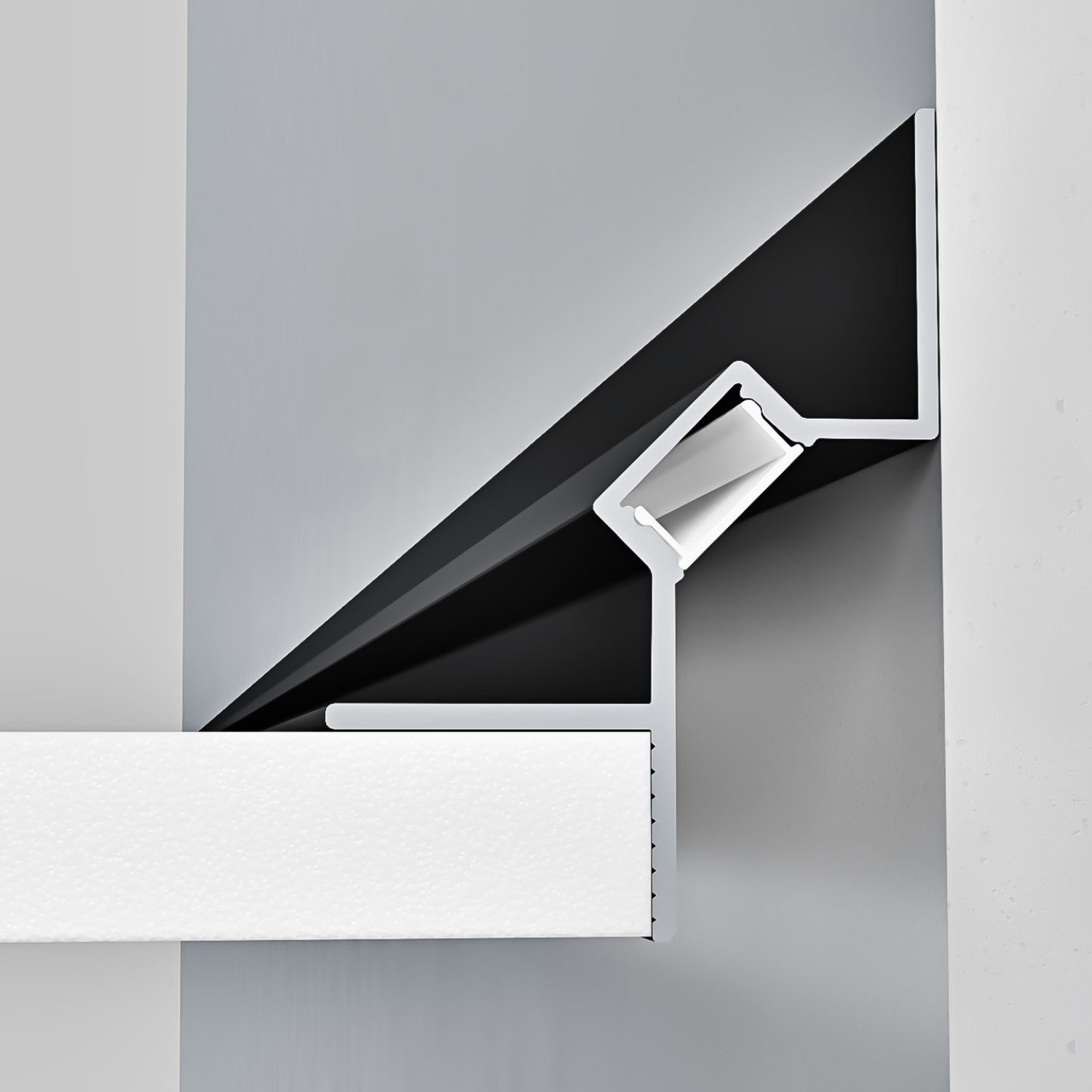 Снимка на Алуминиев профил за LED лента Shadow Edge | 35.2x48.2мм | Черен