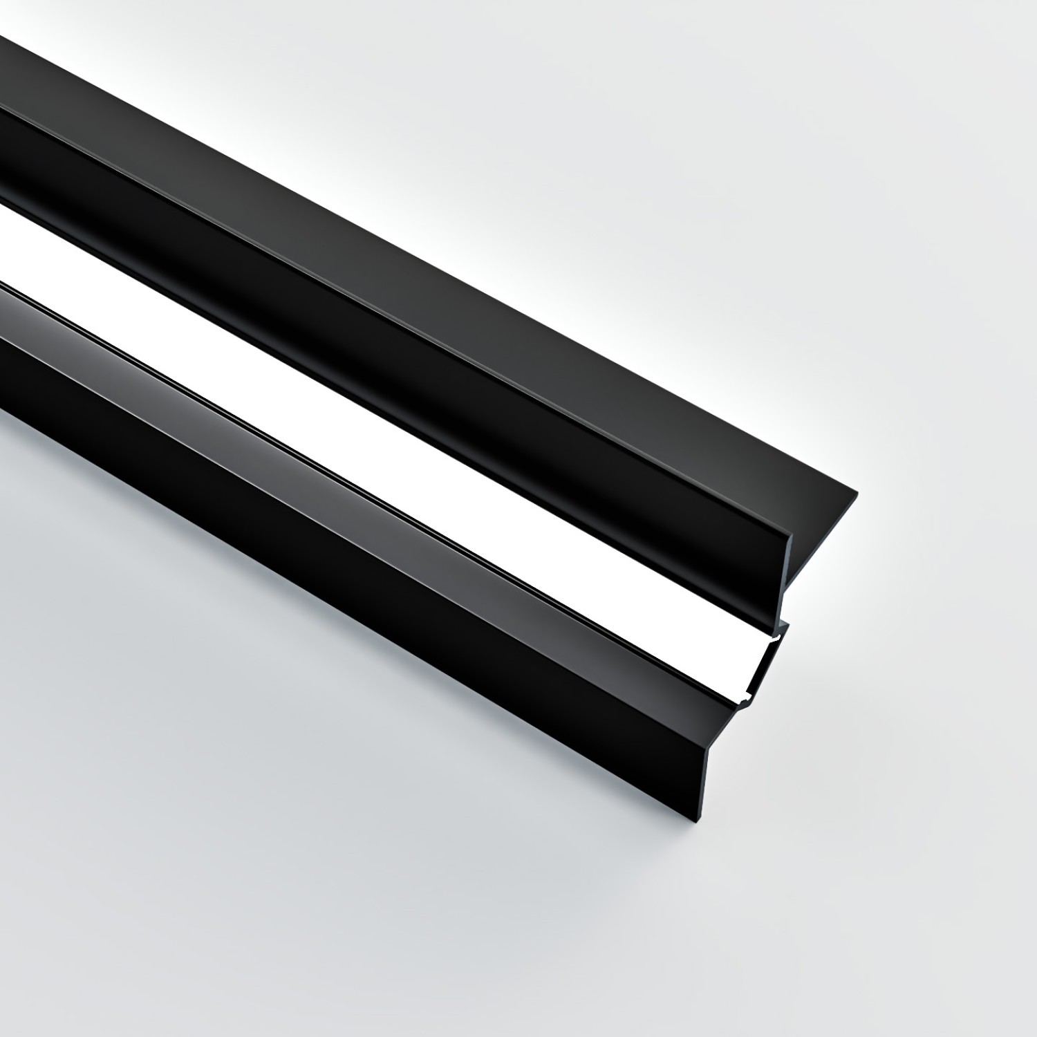 Детайлно изображение на Алуминиев профил за LED лента Shadow Edge | 35.2x48.2мм | Черен Снимка на Алуминиев профил за LED лента Shadow Edge | 35.2x48.2мм | Черен