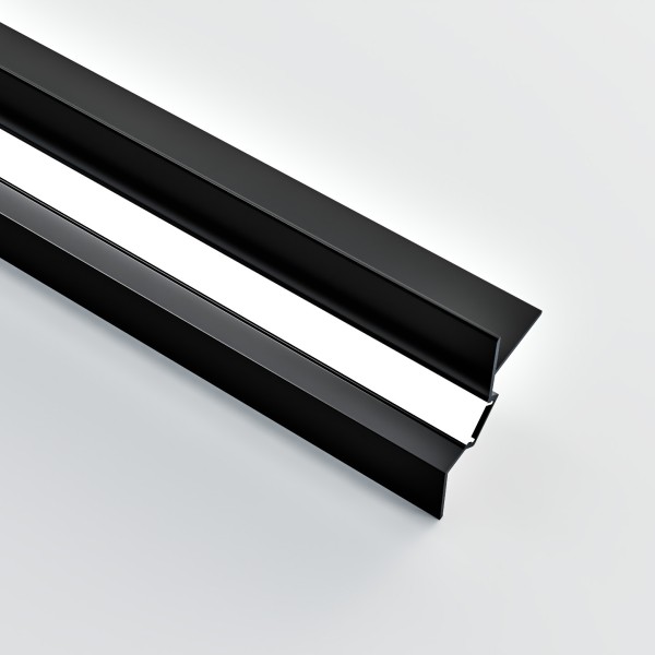 Детайлно изображение на Алуминиев профил за LED лента Shadow Edge | 35.2x48.2мм | Черен Снимка на Алуминиев профил за LED лента Shadow Edge | 35.2x48.2мм | Черен
