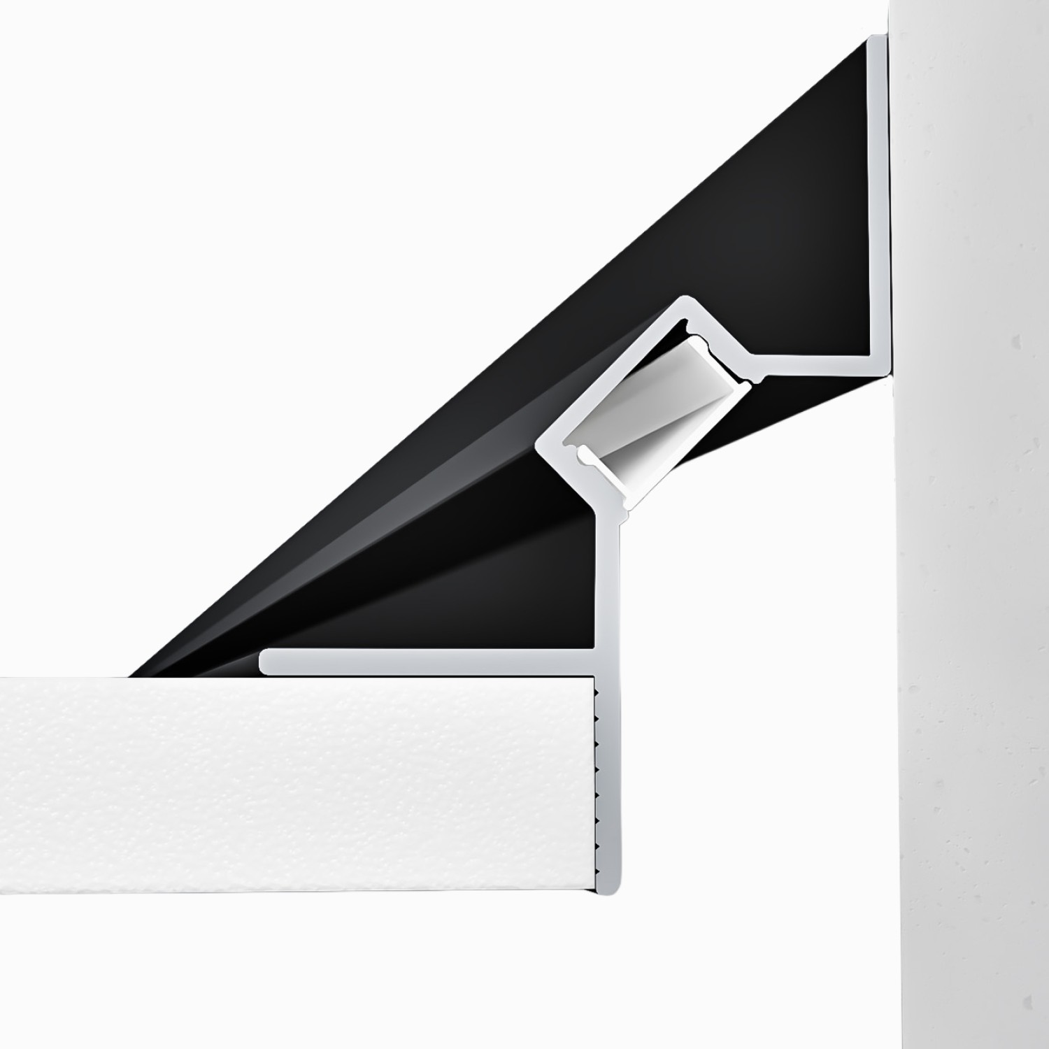 Снимка на Алуминиев профил за LED лента Shadow Edge | 35.2x48.2мм | Черен