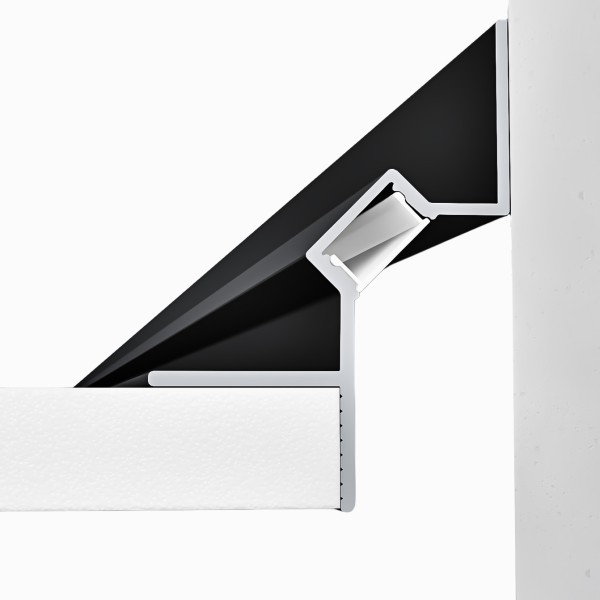 Снимка на Алуминиев профил за LED лента Shadow Edge | 35.2x48.2мм | Черен