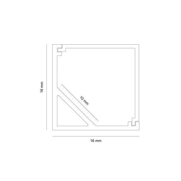 Снимка на Алуминиев профил за LED лента Soft Cube | 16x16мм | 3 метра