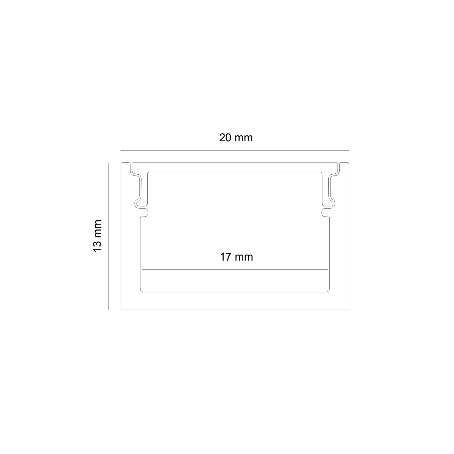 Детайлно изображение на Алуминиев профил за LED лента Standart | 20x13мм | С дифузер Снимка на Алуминиев профил за LED лента Standart | 20x13мм | С дифузер