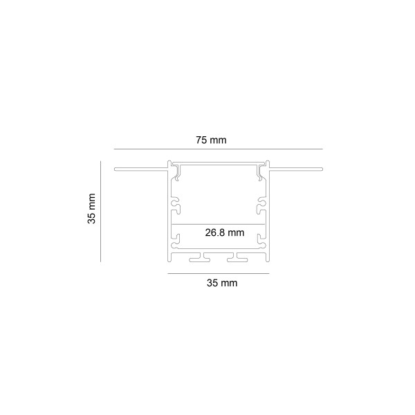 Снимка на Алуминиев профил Tetra 35 Trimless | 75x35мм | 3 метра