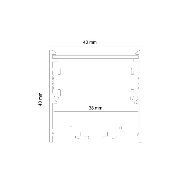 Снимка на Алуминиев профил за LED осветление Wave | 40 x 40 мм | 3 метра
