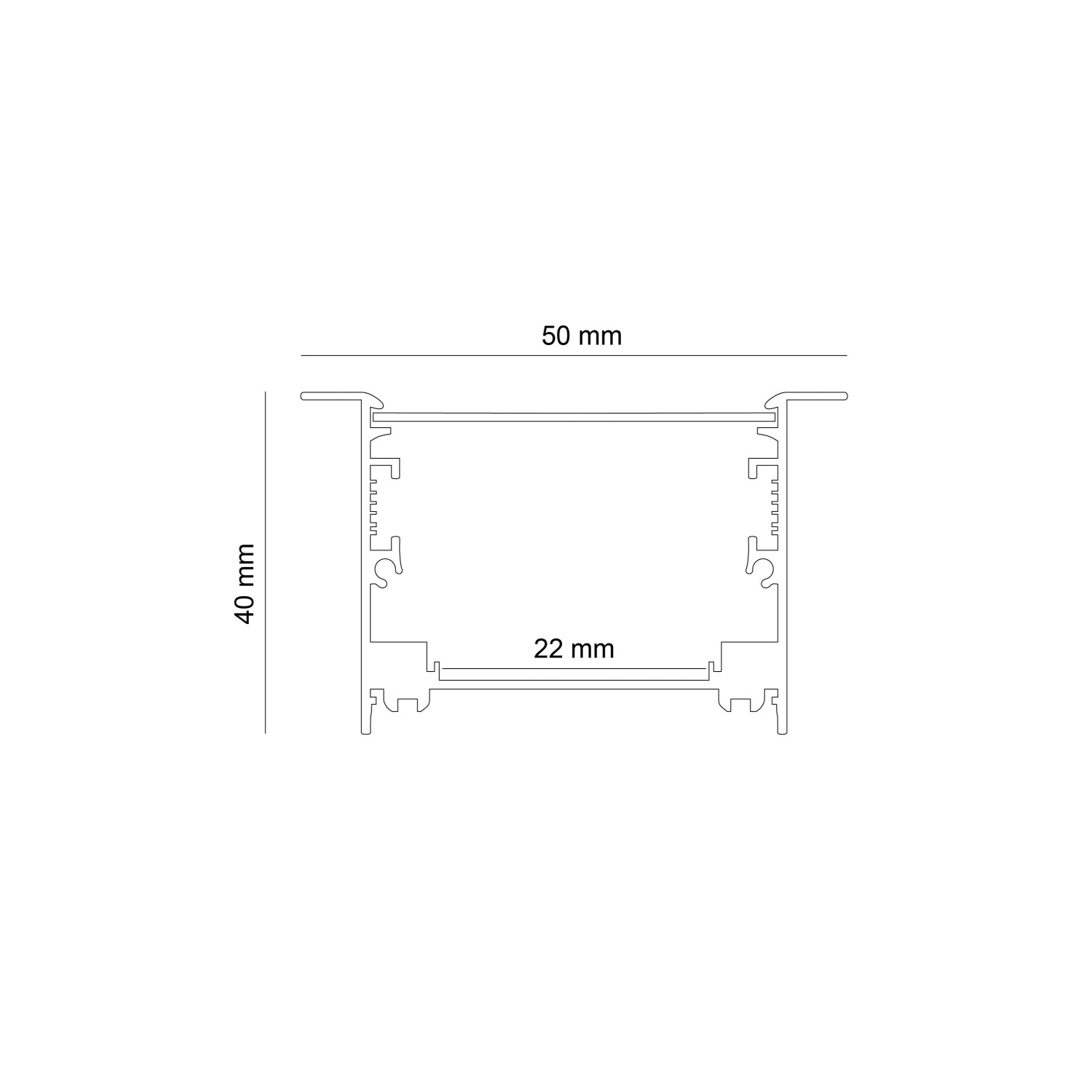 Снимка на Алуминиев профил за LED осветление Wave | 50x40мм | Вграден монтаж