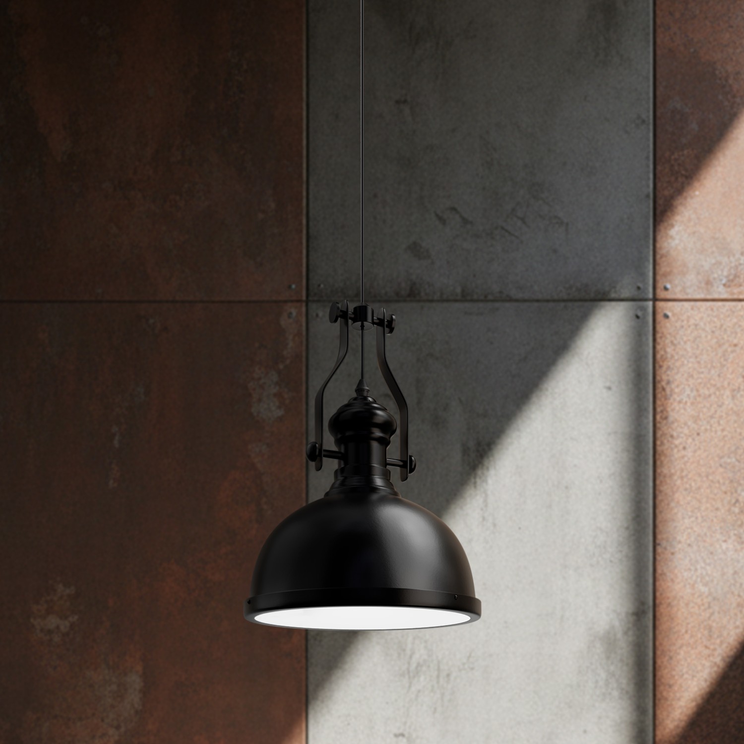 Снимка на Висящ пендел Porte | Индустриален дизайн | Черен |  Ø30cm | IP20 | E27