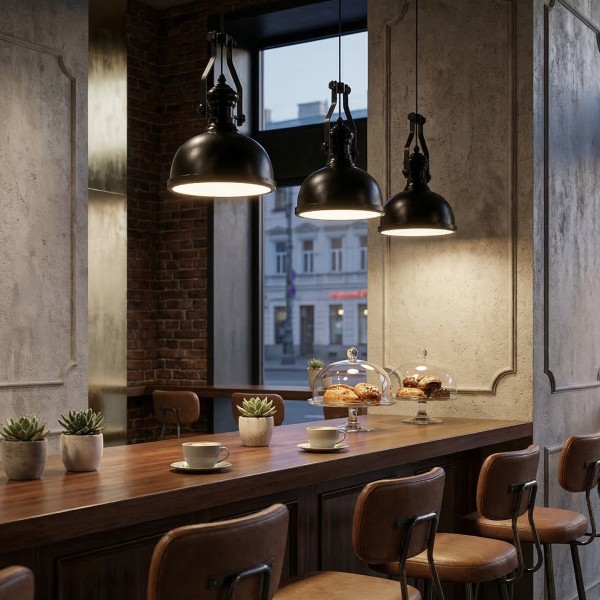 Снимка на Висящ пендел Porte | Индустриален дизайн | Черен |  Ø30cm | IP20 | E27