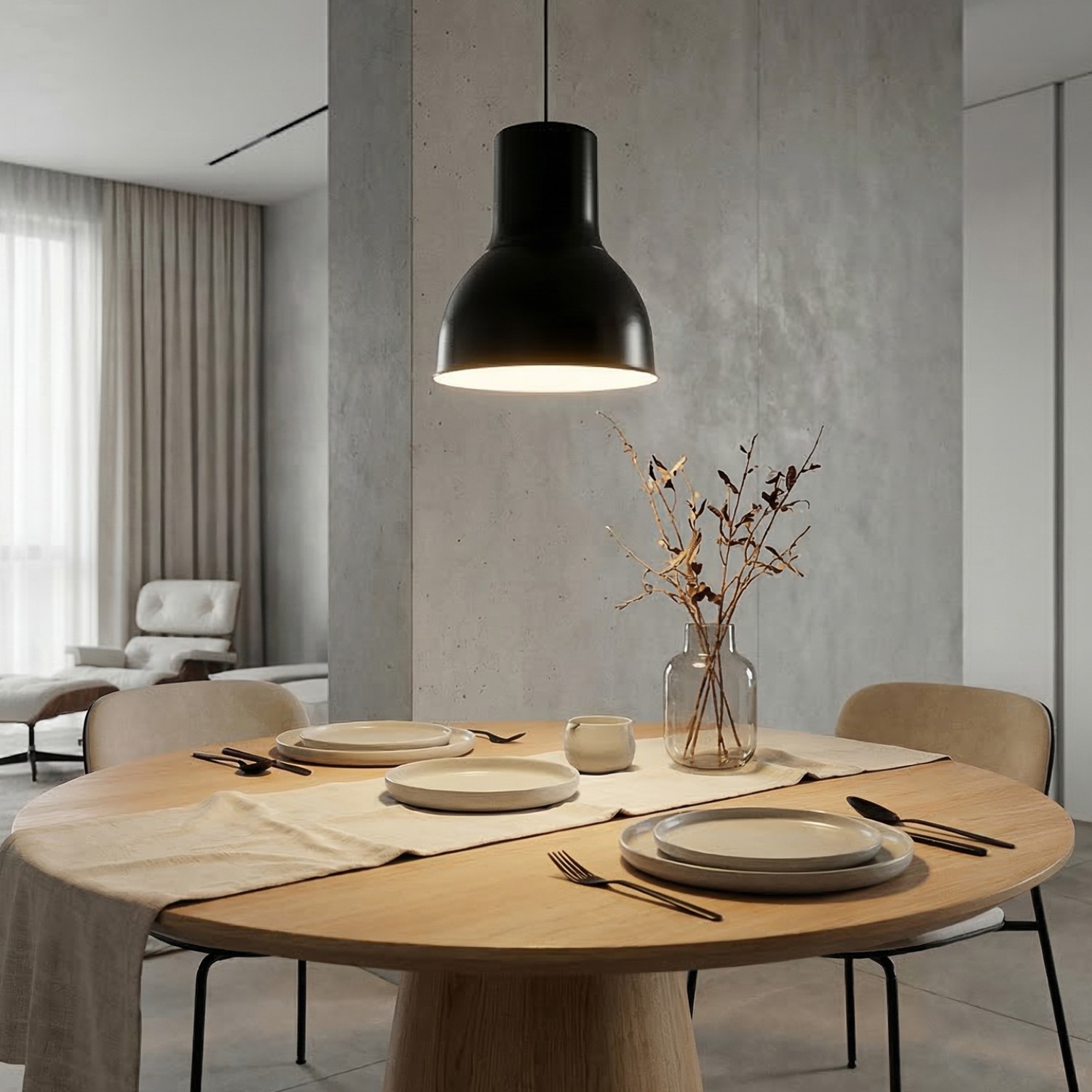 Детайлно изображение на Висящ пендел Proper | Индустриален дизайн | Матово черен | IP20 | E27 Снимка на Висящ пендел Proper | Индустриален дизайн | Матово черен | IP20 | E27