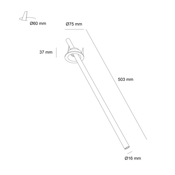 Снимка на LED вградена луна Shift 3W CRI>90 24° бяла