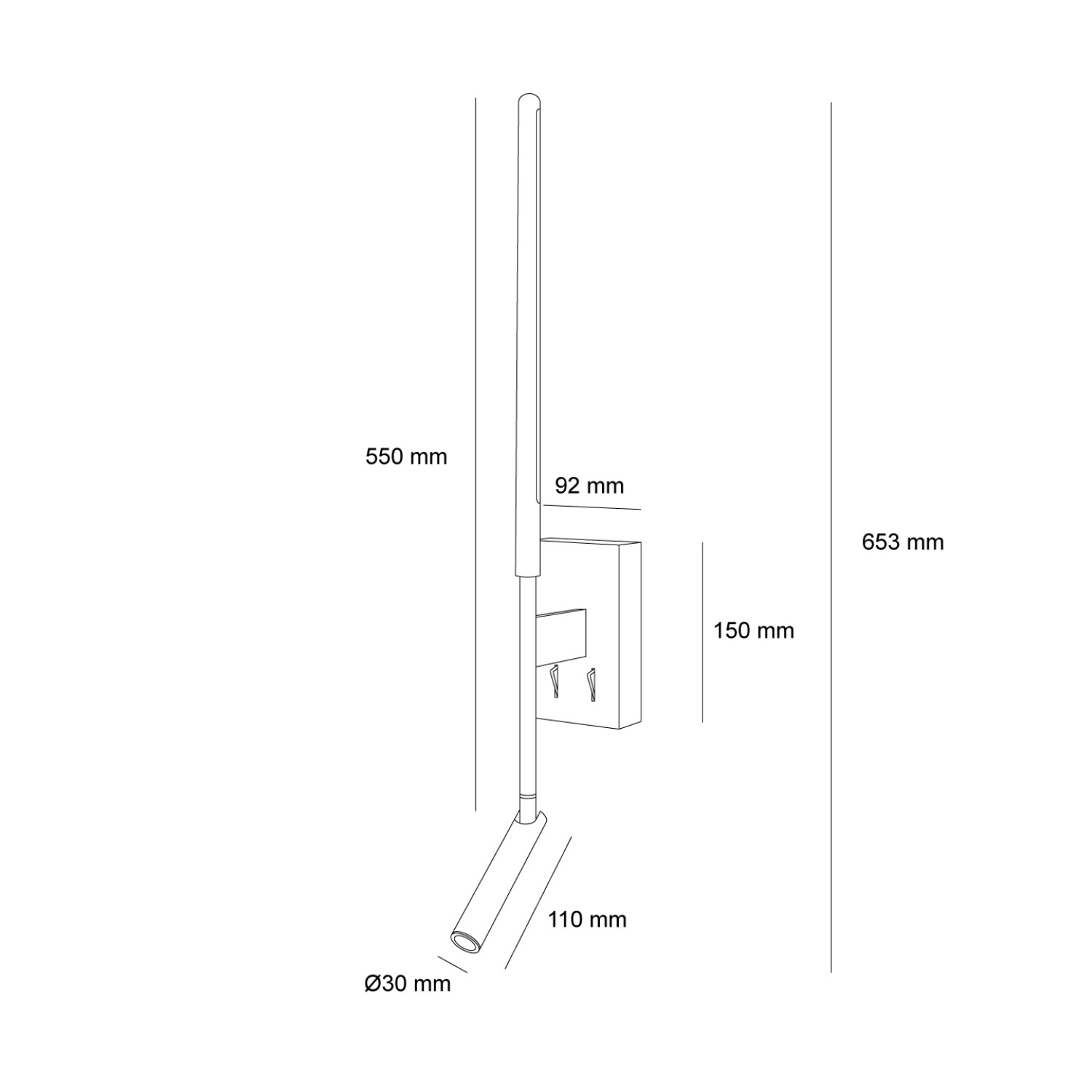 Снимка на Стенен LED аплик Twin SQ | 3W+6W | 3000K